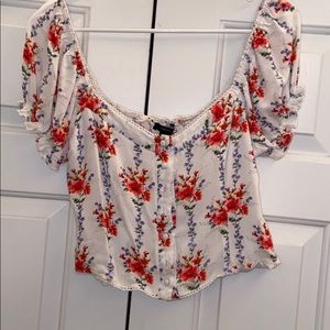 off the shoulder flowery top